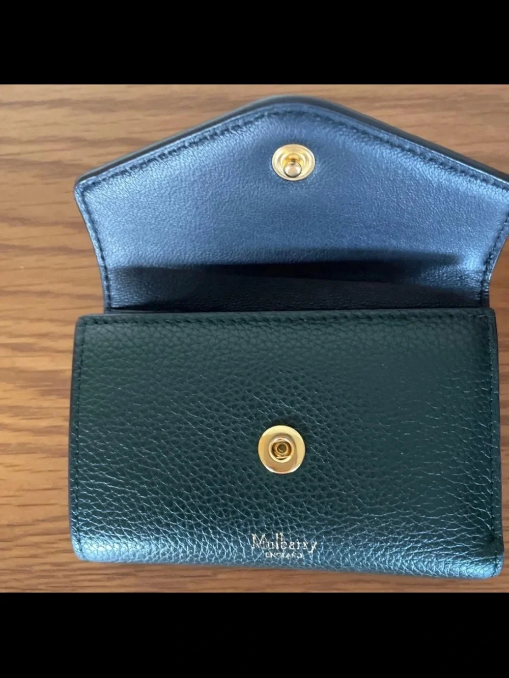 Mulberry Dark Green Pebbled Leather Envelope Card Case